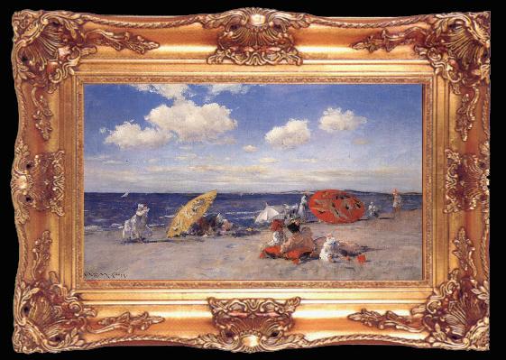 framed  William Merrit Chase At the Seaside, Ta009